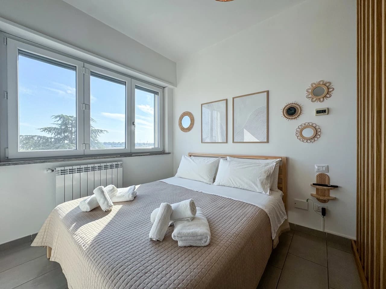 Main bedroom with view of Ciampino Airport